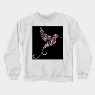 Colourful hummingbird in prismatic bubble design 1 Crewneck Sweatshirt